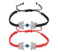 sourcing map Pulseras de la suerte de mal de ojo, hechas a mano, cuerda trenzada ajustable, pulseras de protección, joyería minimalista, 5.9", Telas, No es una piedra preciosa