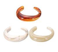sourcing map Pulseras gruesas abiertas de acrílico para mujer, pulseras de resina acrílica, pulseras de acetato de moda, talla única, Acrílico, No es una piedra preciosa