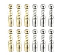 sourcing map Puntas de corbata de bolo, conos en espiral de aleación de 2,54 cm de diámetro para manualidades, decoración de ropa, 1 juego