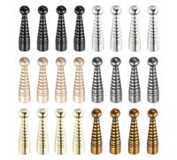 sourcing map Puntas de corbata de bolo, conos en espiral de aleación de 6 colores, suministros de cordel, tapas de extremo de 4,2 mm de diámetro para manualidades, decoración de ropa, 1 juego