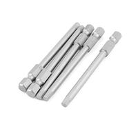 sourcing map puntas de Destornillador magnético de 75mm de longitud 5pcs Varilla hexagonal de 1/4" de cabeza hexagonal de 4mm
