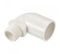 sourcing map PVC Agua Tubería Codo Accesorio G3/4 Macho Rosca 32mm ID Tubo Conector Adaptador, Blanco