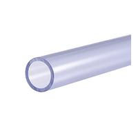 sourcing map PVC Rígido Redondo Tubería 20mm ID 25mm OD 0,2m Transparente Azul Alta Transparencia para Agua Tubería, Manualidades, Exhibición Estantes