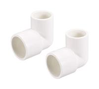 sourcing map PVC Tubería Accesorio 90 Grados Codo Programación 40 Blanco 20mm x 25mm Enchufe 10uds
