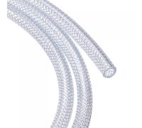 sourcing map PVC Tubería - Industrias Trenzado Manguera Flexible Tubo, Torceduras Resistente, Aplicar a Industrias Transferencia Líquido/Agua/Aceite/Combustible (8mm x 12mm x 4M, Transparente)