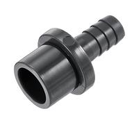 sourcing map PVC Tubo Accesorio 10mm con Púas x 20mm OD Espiga Recto Tubo Adaptador Manguera Conector Rápido, Negro