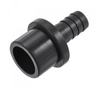 sourcing map PVC Tubo Accesorio 12mm con Púas x 25mm OD Espiga Recto Tubo Adaptador Manguera Conector Rápido, Negro