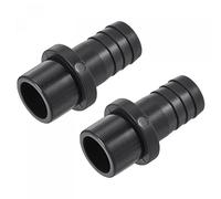 sourcing map PVC Tubo Accesorio 16mm con Púas x 20mm OD Espiga Recto Tubo Adaptador Manguera Conector Rápido, Negro Paquetes de 2