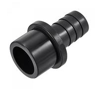 sourcing map PVC Tubo Accesorio 16mm con Púas x 25mm OD Espiga Recto Tubo Adaptador Manguera Conector Rápido, Negro