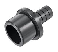 sourcing map PVC Tubo Accesorio 16mm con Púas x 32mm OD Espiga Recto Tubo Adaptador Manguera Conector Rápido, Negro