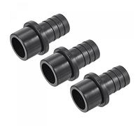sourcing map PVC Tubo Accesorio 25mm con Púas x 32mm OD Espiga Recto Tubo Adaptador Manguera Conector Rápido, Negro Paquetes de 3