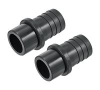 sourcing map PVC Tubo Accesorio 30mm con Púas x 32mm OD Espiga Recto Tubo Adaptador Manguera Conector Rápido, Negro Paquetes de 2