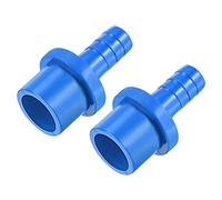 sourcing map PVC Tubo Montaje 10mm con Púas x 20mm OD Espiga Recto Tubo Adaptador Manguera Rápido Conector, Azul Paquete de 2