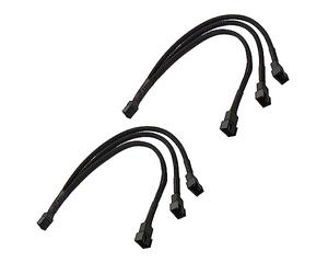 sourcing map PWM Ventilador Divisor Cable, 10,6 Pulgadas 4 Pasador Hembra a 3 Pasador Macho PC Ventilador Funda Alimentación Extensión Cable Adaptador 1 a 3 Convertidor para Ordenador, 2Uds