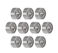 sourcing map R144ZZ Profunda Ranura Bola Rodamientos 1/8" x 1/4" x 7/64" Doble Blindaje Cromado Acero P0(ABEC1) 10uds