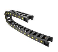 sourcing map R55 25mm x 57mm Black Plastic Open Type Cable Drag Chain Wire Carrier 1M Length