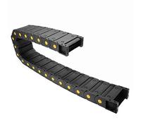 sourcing map R55 25mm x 77mm Plastic Closed can Open Cable Drag Chain Wire Carrier 1M Long
