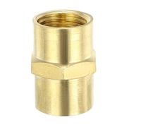 sourcing map Racor de tubo de latón, cabeza hexagonal de acoplamiento igual, 1/4 "npt × 1/4" npt hembra