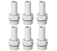 sourcing map Racor de Tubo de PVC, Adaptador, Conector de Manguera Dentada, 10mm Púas x G3/8 Macho, Gris 6 Piezas