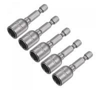 sourcing map Rápido-Cambio Tuerca Destornillador broc*, 1/4" Hexagonal Vástago 10mm Magnético Tuerca Colocador Taladro broc*s, 1.89" Largo, Métrica 5 Piezas