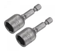 sourcing map Rápido-Cambio Tuerca Destornillador broc*, 1/4" Hexagonal Vástago 12mm Magnético Tuerca Colocador Taladro broc*s, 1.89" Largo, Métrica 2 Piezas