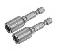 sourcing map Rápido-Cambio Tuerca Destornillador broc*, 1/4" Hexagonal Vástago 7mm Magnético Tuerca Colocador Taladro broc*s, 1.89" Largo, Métrica 2 Piezas