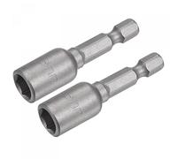sourcing map Rápido-Cambio Tuerca Destornillador broc*, 1/4" Hexagonal Vástago 8mm Magnético Tuerca Colocador Taladro broc*s, 1.89" Largo, Métrica 2 Piezas