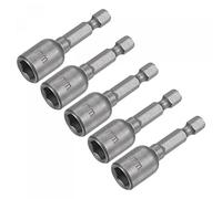 sourcing map Rápido-Cambio Tuerca Destornillador broc*, 1/4" Hexagonal Vástago 9mm Magnético Tuerca Colocador Taladro broc*s, 1.89" Largo, Métrica 5 Piezas