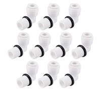 sourcing map Rápido Conector Tipo L G1/4 Macho Rosca a 1/4" Tubo, Codo Conexión Accesorios para RO Agua Purificador, 29x27mm Blanco Negro 10Uds