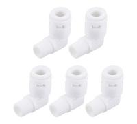 sourcing map Rápido Conector Tipo L G1/8 Macho Rosca a 1/4" Tubo, Conexión Accesorios para Ro Agua Purificador, 26x26mm Blanco 5Uds