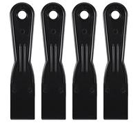 sourcing map Raspador 1.5" ABS Plástico Espátula Yeso Panel Parche Reparación Esparcidor Pared Revestimiento Suave Negro 4uds