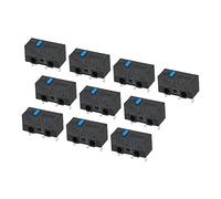 sourcing map Ratón Micro Interruptor 0.78N 1000w Tiempo 3 Pasadores Azul Palanca Eje Negro Carcasa Micro Interruptores Reparación Reemplazo para Juegos Ratón 10uds