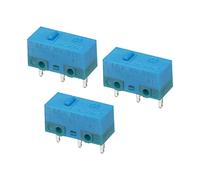 sourcing map Ratón Micro Interruptor 0.78N 5000w Tiempo 3 Pasadores Azul Palanca Eje Azul Carcasa Micro Interruptores Reparación Reemplazo para Juegos Ratón 3uds