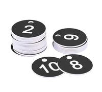 sourcing map Redondo 1-25 Número Etiqueta Llave Etiqueta Acrílico Grabado Negro ID Etiqueta para Decoración, Paquete de 25