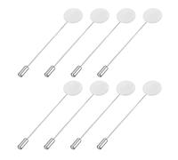 sourcing map Redondo Broche Pasadores 3 Pulgadas Metal Bandeja Palo Solapa Pasador Largo Aguja Clips para Mujeres Hombres Insignias Bufanda Sombrero, Blanco, 30uds