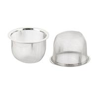 sourcing map Redondo de acero inoxidable de malla de té Tetera Hoja de especias Tamiz de filtro de 75 mm 2pcs Diámetro