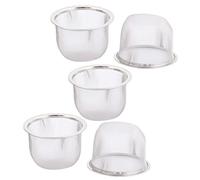 sourcing map Redondo de acero inoxidable de malla de té Tetera Hoja de especias Tamiz de filtro de 75 mm Diámetro 5pcs