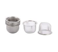 sourcing map Redondo de acero inoxidable de malla de té Tetera Hoja de especias Tamiz filtro 70MM 8pcs