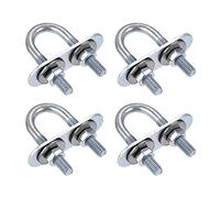 sourcing map Redondo U-Perno 0.63"(16mm) Interno Ancho 46mm Longitud Acero M6 con Tuerca, Placa, Arandela 4 Juegos