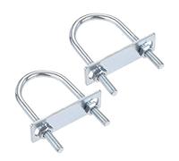 sourcing map Redondo U-Perno 1.77"(45mm) Interno Ancho 100mm Longitud Acero M8 con Tuerca, Placa 2 Juegos