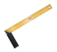 sourcing map Regla cuadrada de carpintería de acero al carbono de 16 pulgadas, herramienta de carpintería cuadrada de precisión para carpintería, regla de ángulo recto con mango de aluminio para