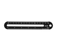 sourcing map Regla recta de metal de 15 cm, de aleación de aluminio SAE de borde redondeado, regla de medición de onda hueca, herramientas de escala para medir, estudio, lectura, aula, oficina, color