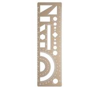 sourcing map Reglas geométricas multifuncionales de 15 cm, métricas y SAE, aluminio, borde recto, transportador, ángulo, regla de medición de matemáticas, plantillas geométricas para dibujar y dibujar