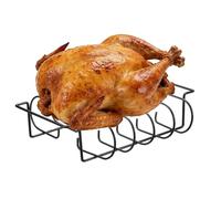 sourcing map Rejilla antiadherente de acero al carbono, accesorios para barbacoa, soporte para asar costillas de carne de cerdo, rejilla de cocción resistente para acampar al aire libre, picnic