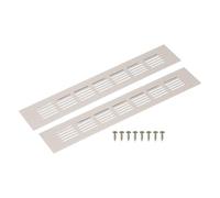 sourcing map Rejilla de ventilación rectangular, malla de aleación de aluminio, cubierta de ventilación con tornillos de montaje para armario, armario de zapatos (300 x 50 mm, gris cachemira)