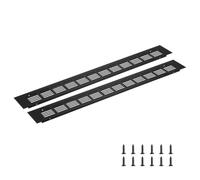 sourcing map Rejilla de ventilación rectangular, malla de aleación de aluminio, cubierta de ventilación con tornillos de montaje para armario, armario de zapatos (500 x 60 mm, negro)