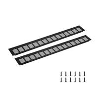 sourcing map Rejilla de ventilación rectangular, malla de aleación de aluminio, cubierta de ventilación con tornillos de montaje para armario, armario de zapatos (600 x 80 mm, negro)