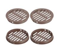 sourcing map Rejillas de ventilación redondas de 3 pulgadas, 4 piezas de plástico marrón de 80 mm, rejilla de ventilación circular, el aire fluye fácilmente para baño, hogar, oficina, cocina, armario,
