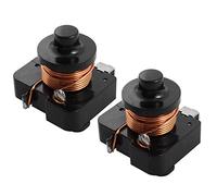 sourcing map Relé de arranque de relé de compresor de bobina de 2 uds para refrigerador de 1/3HP negro