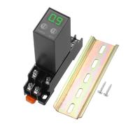 sourcing map Relé de tiempo digital LCD, DC12 V, relé temporizador de retardo de encendido de 8 pines, DPDT, montaje en riel DIN 0.1S-990H, H3Y-2